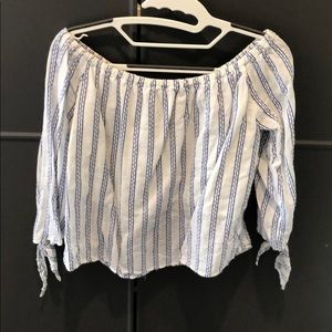 Off the shoulder striped top